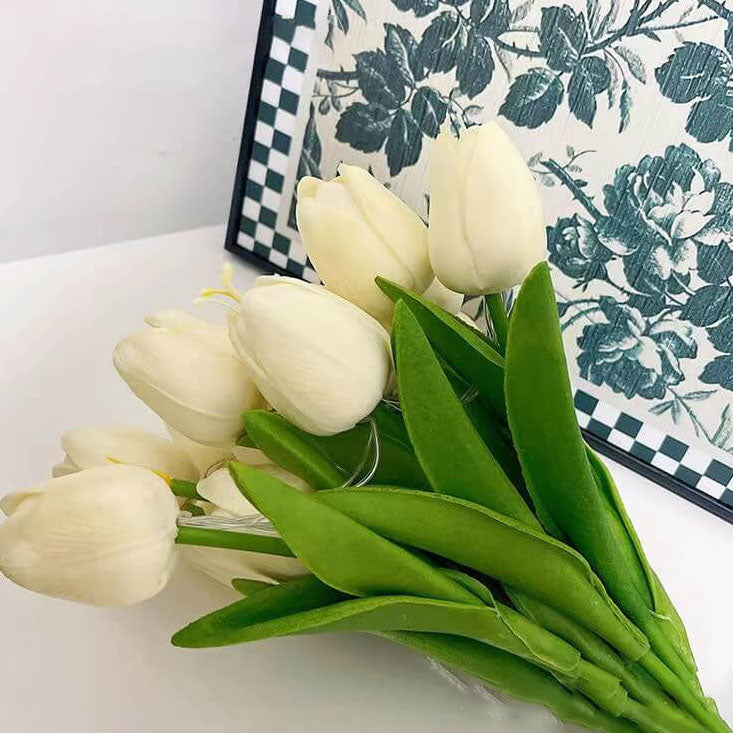 Tiffany-Style LED Tulip Table Lamp - Vintage Floral Design Lighting