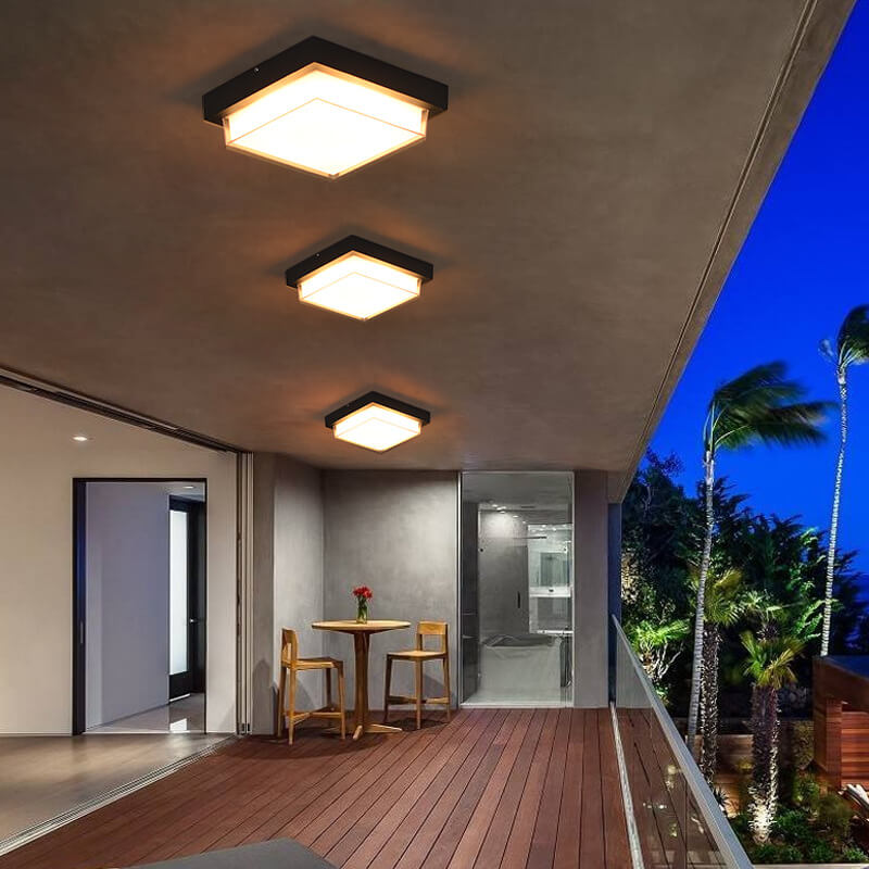 Modern Minimalist Aluminum Acrylic Induction LED Outdoor Flush Mount Light