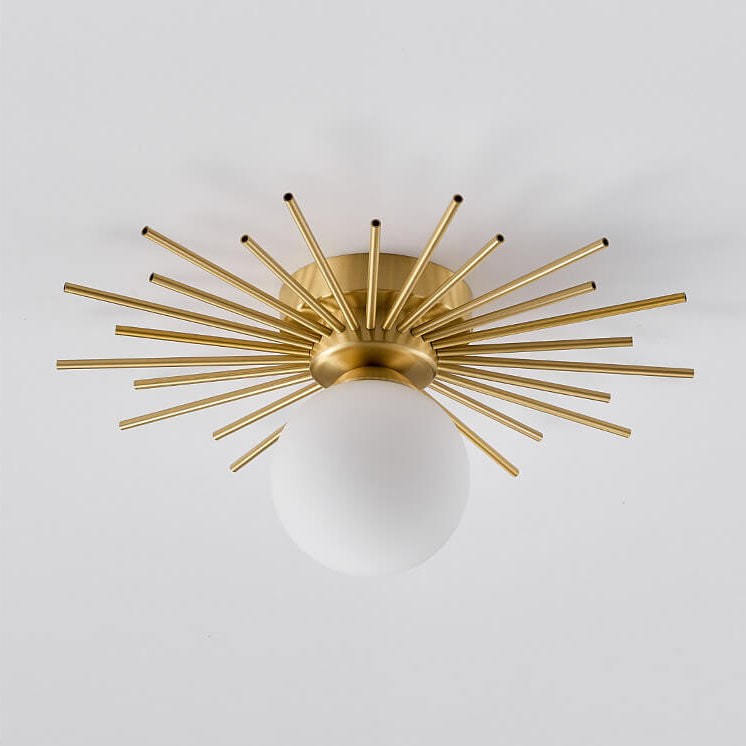 Glass Ball Semi-Flush Mount Light Fixture for Modern Home Decor