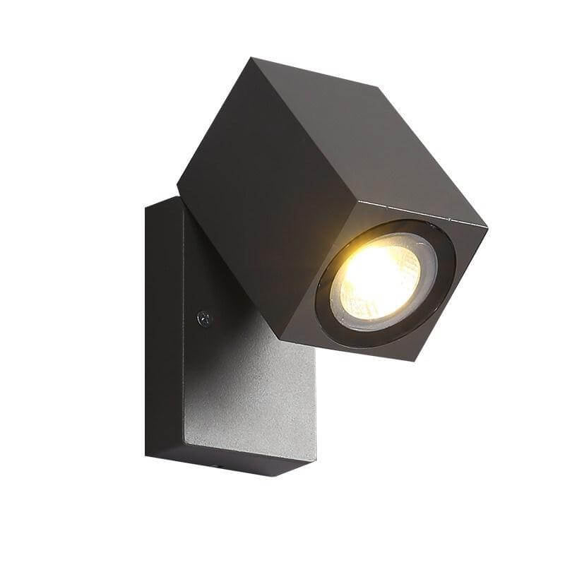 Modern Waterproof Square LED Garden Spotlight - Adjustable Angle Wall Sconce Lamp