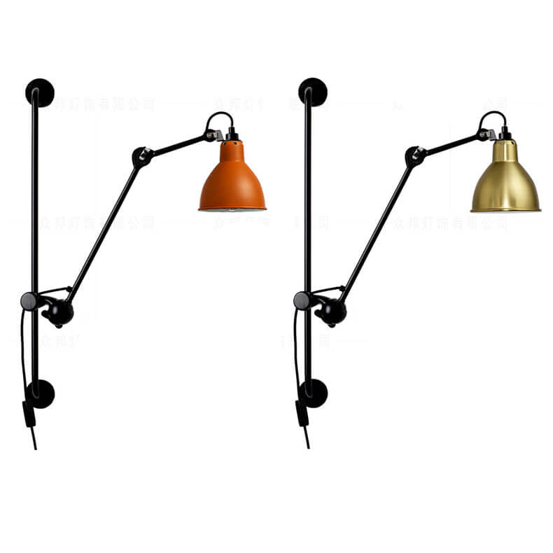 Industrial Vintage Iron Long Pole Swing Arm Wall Sconce Lamp