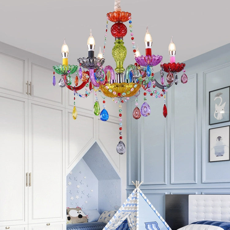 Modern Luxury Crown Iron Glass Crystal Chandelier 6/8 Light for Dining Room