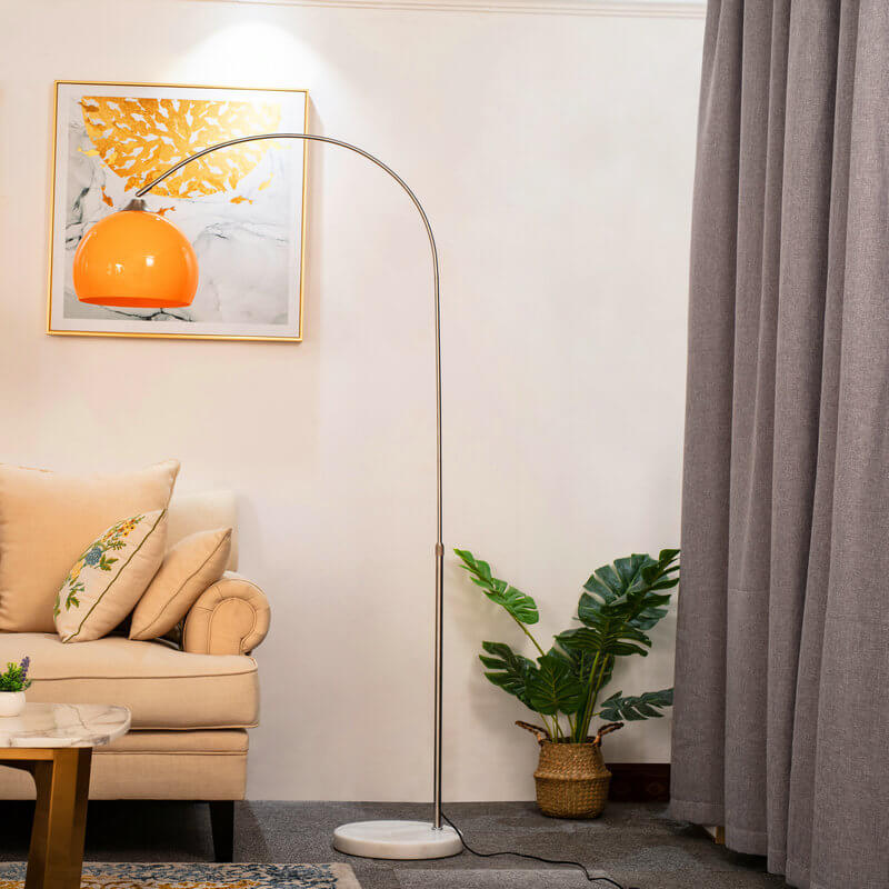 Modern Globe Acrylic Shade Fishing Rod Floor Lamp - 1-Light Design, Stylish Home Decor, Contemporary Lighting Solution, Adjustable Height, Unique Fishing Theme