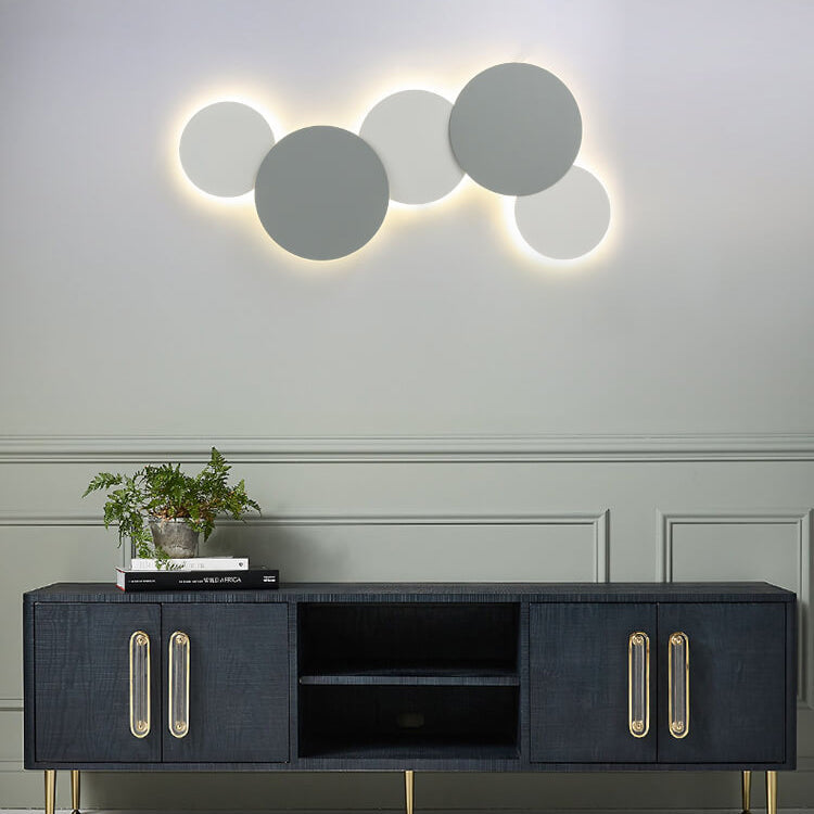 Modern Minimalist Round Eclipse Iron LED Wall Sconce Lamp for Living Room Lighting