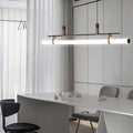 Modern Minimalist LED Island Light Chandelier - Iron, Acrylic & Faux Leather for Living & Dining Rooms