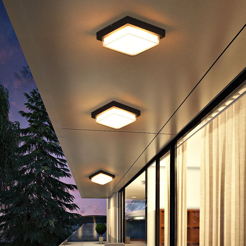 Modern Minimalist Aluminum Acrylic Induction LED Outdoor Flush Mount Light