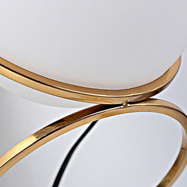 Modern Minimalist Spiral Circle Table Lamp - 1-Light Iron & Glass for Living Room & Bedroom