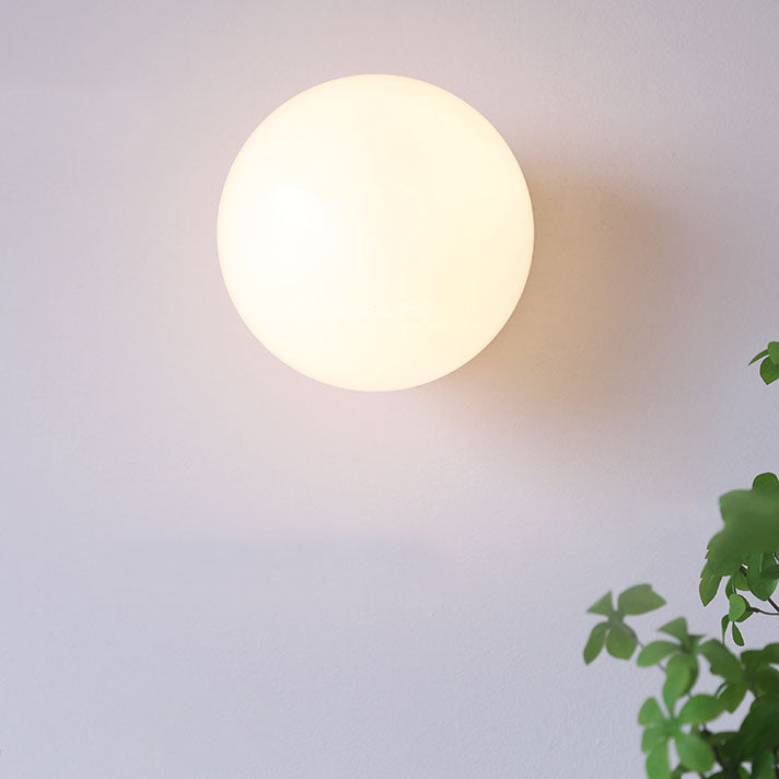 Modern Vintage Iron Glass Round Wall Sconce Lamp - 1-Light Minimalist Design