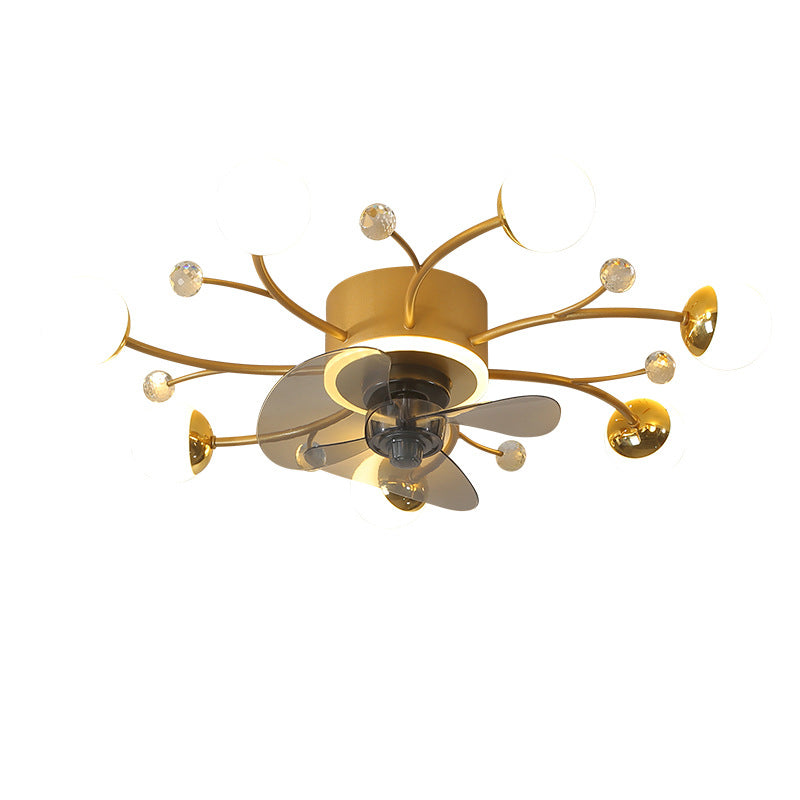 Nordic Light Luxury 5/7-Light LED Flush Mount Ceiling Fan