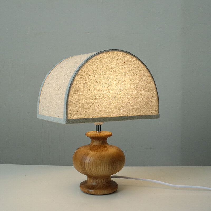 Japanese Wabi-Sabi Vintage Solid Wood 1-Light Table Lamp