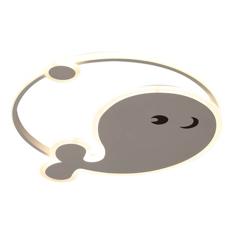 Creative Cartoon Dolphin Moon LED Kids Flush Mount Ceiling Light for Child’s Bedroom, Nursery Lighting, Whale Design Ceiling Fixture, Playful Ocean Theme, Adjustable Brightness, Energy-Efficient, Cute Kids Room Decor, Unique Playroom Lighting, Safe for Ki