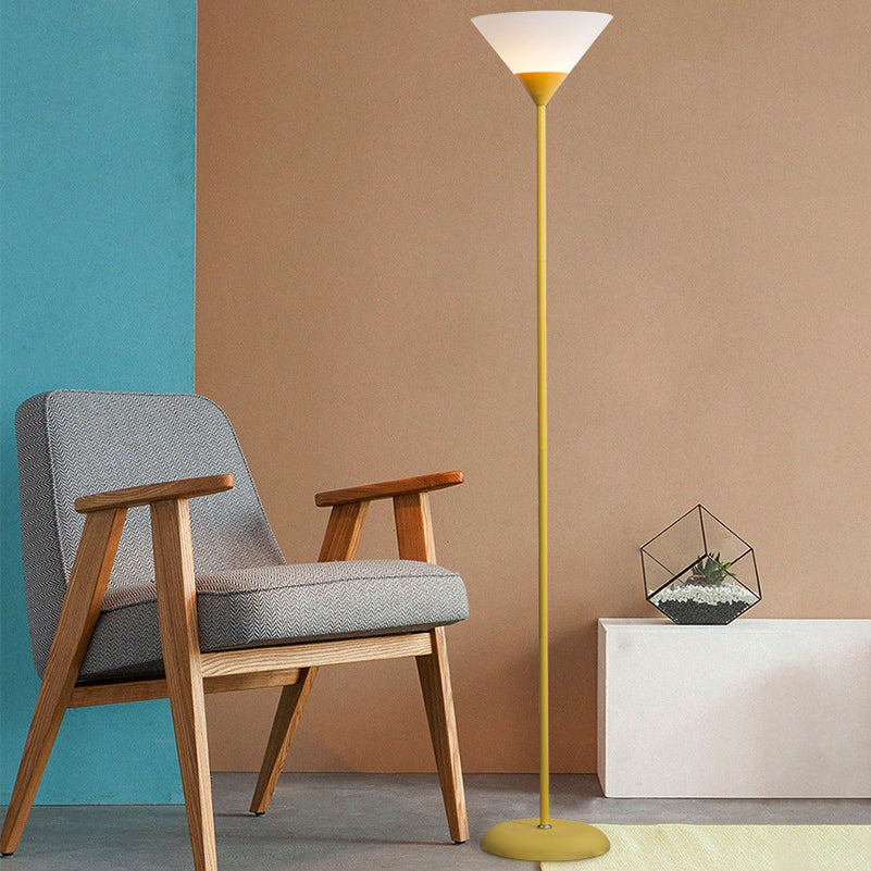 Minimalist Cone Shade Floor Lamp - 1-Light Modern Design, Stylish Lighting for Living Room, Bedroom, and Office
