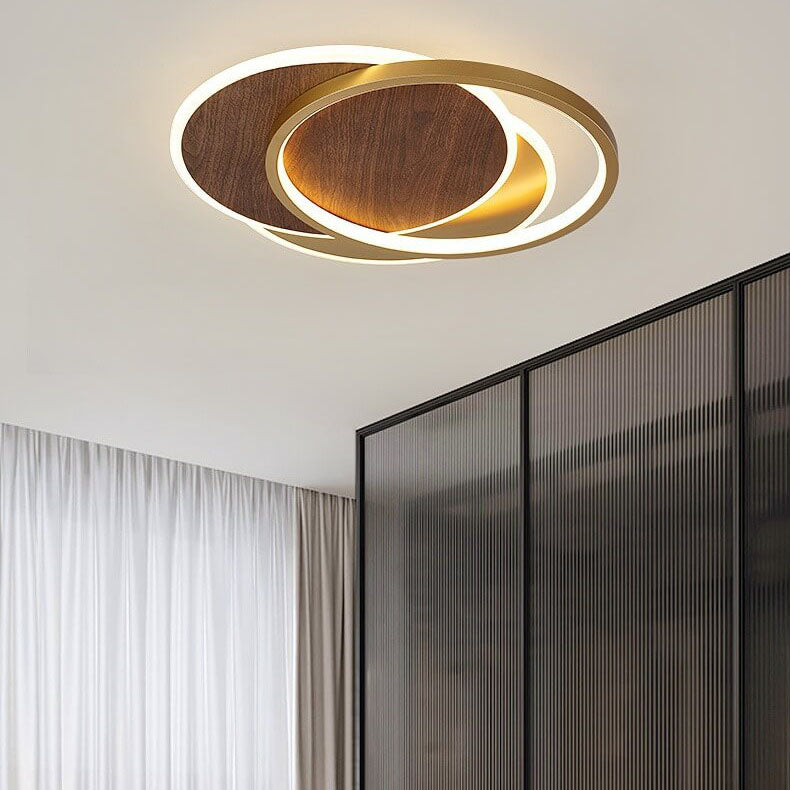Modern Nordic Wrought Iron Round LED Flush Mount for Living Room