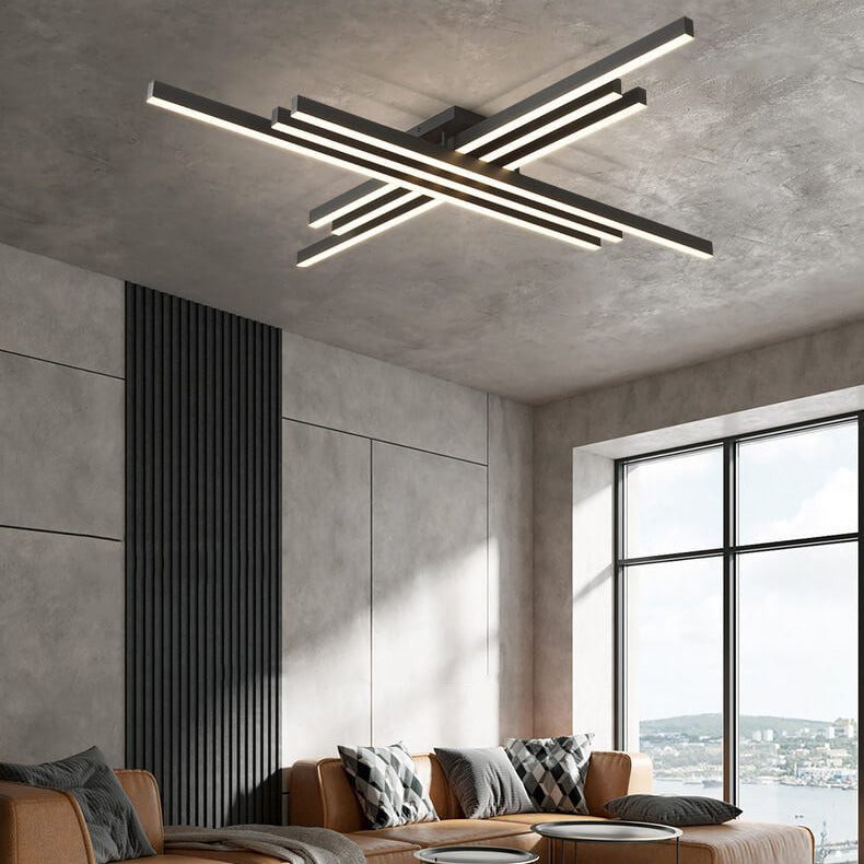 Industrial Aluminum Geometric LED Flush Mount Light