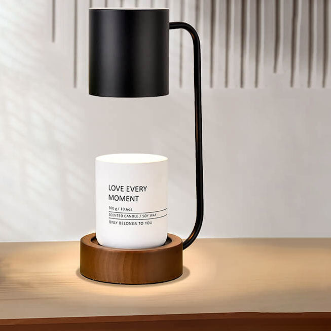 Japanese Minimalist Wood Table Lamp, Dimming Wax Lamp, Melting Candle Design, 1-Light Adjustable Brightness, Contemporary Home Decor, Unique Lighting for Bedroom and Living Room, Eco-Friendly LED Light, Stylish Interior Accent, Warm Ambiance Lighting