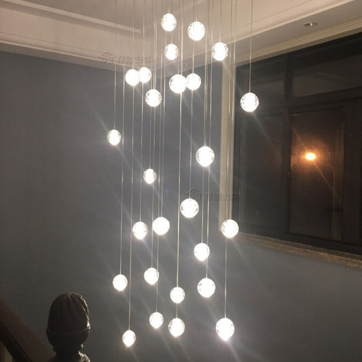 Modern Luxury LED Loft Chandelier with Crystal Orb Shade