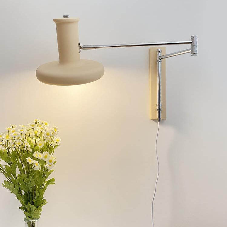 Nordic Minimalist Beige Swing Arm Wall Sconce Lamp - Modern Lighting Design for Home Décor