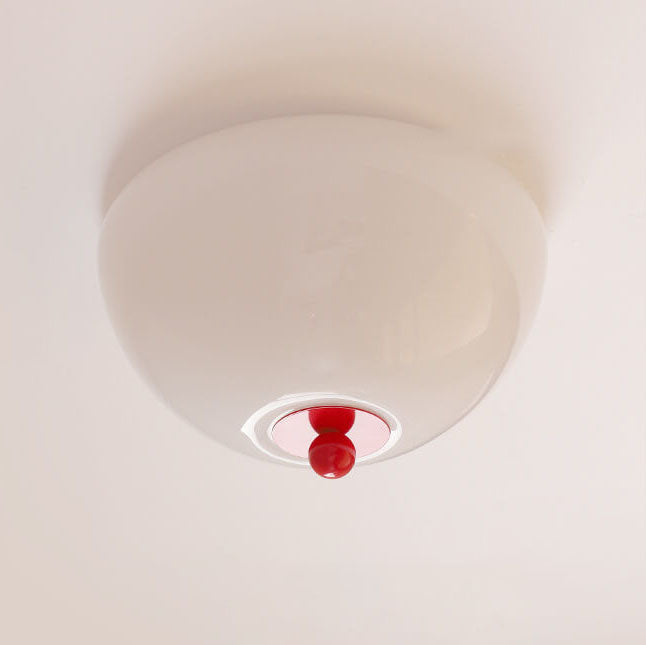 Nordic Minimalist 4-Light Iron Round Glass Shade Flush Mount Ceiling Light