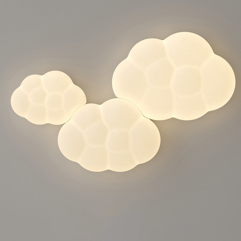 Contemporary Scandinavian Iron PE Cloud Shade LED Flush Mount Ceiling Light для Bedroom