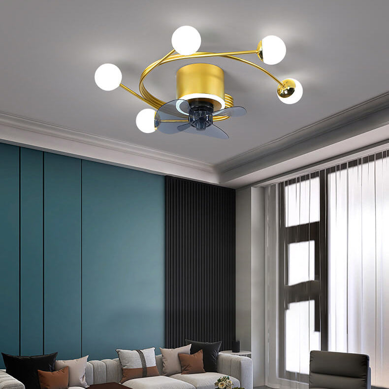 Nordic Light Luxury 5/7-Light LED Flush Mount Ceiling Fan