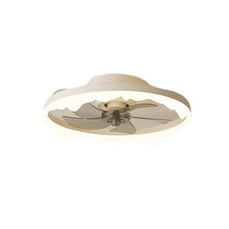 Minimalist Round Acrylic LED Semi-Flush Mount Ceiling Fan Light
