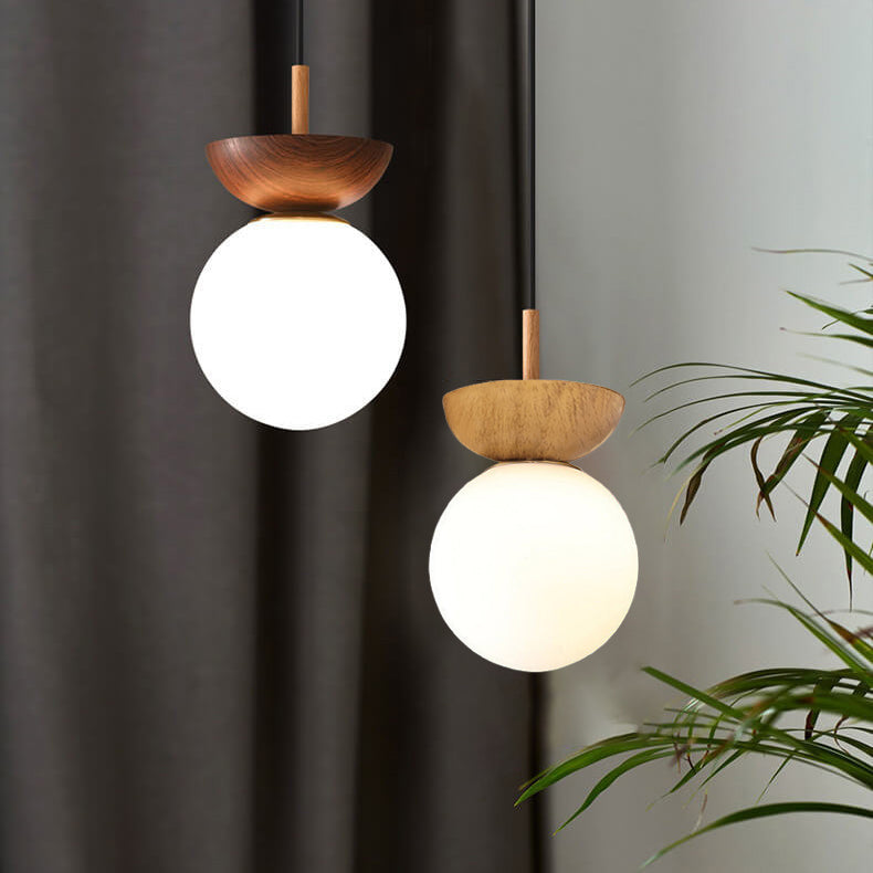 Modern Minimalist Glass Iron Orb Semi-Flush Mount Light Pendant for Living Room
