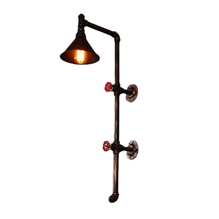 Retro Industrial Iron Water Pipe Wall Sconce Lamp - 1-Light Design  

Illuminate your space with this stylish retro industrial wall sconce, featuring a unique iron water pipe design. Perfect for adding a vintage touch to any room, this one-light sconce co