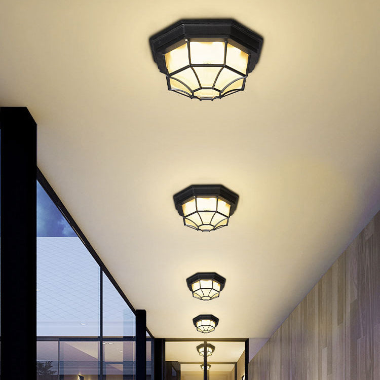 Modern Minimalist Round Octagon Aluminum LED Flush Mount Ceiling Light - Waterproof for Living Room