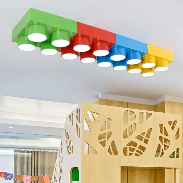 Contemporary Square Iron LED Flush Mount Ceiling Light for Bedroom