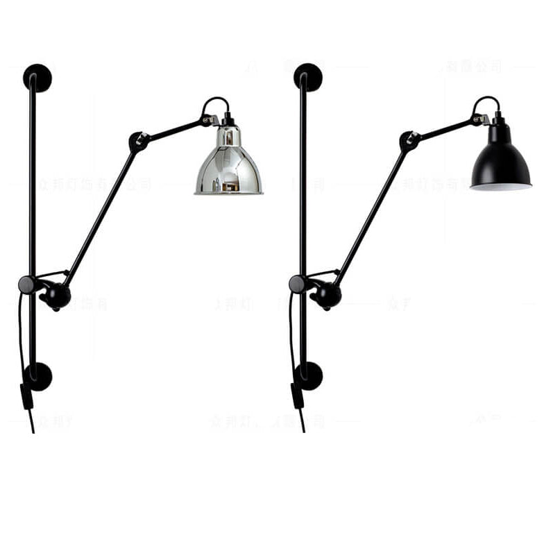 Industrial Vintage Iron Long Pole Swing Arm Wall Sconce Lamp