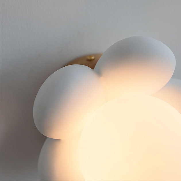 Modern Creative Flower Shape Glass Ceramic 1-Light Kids Wall Sconce Lamp Decorative Night Light for Children's Room Stylish Floral Design Nursery Wall Decor Energy-Efficient LED Compatible Adorable Kids Lighting Fixture Colorful Playroom Accent Lamp Ideal