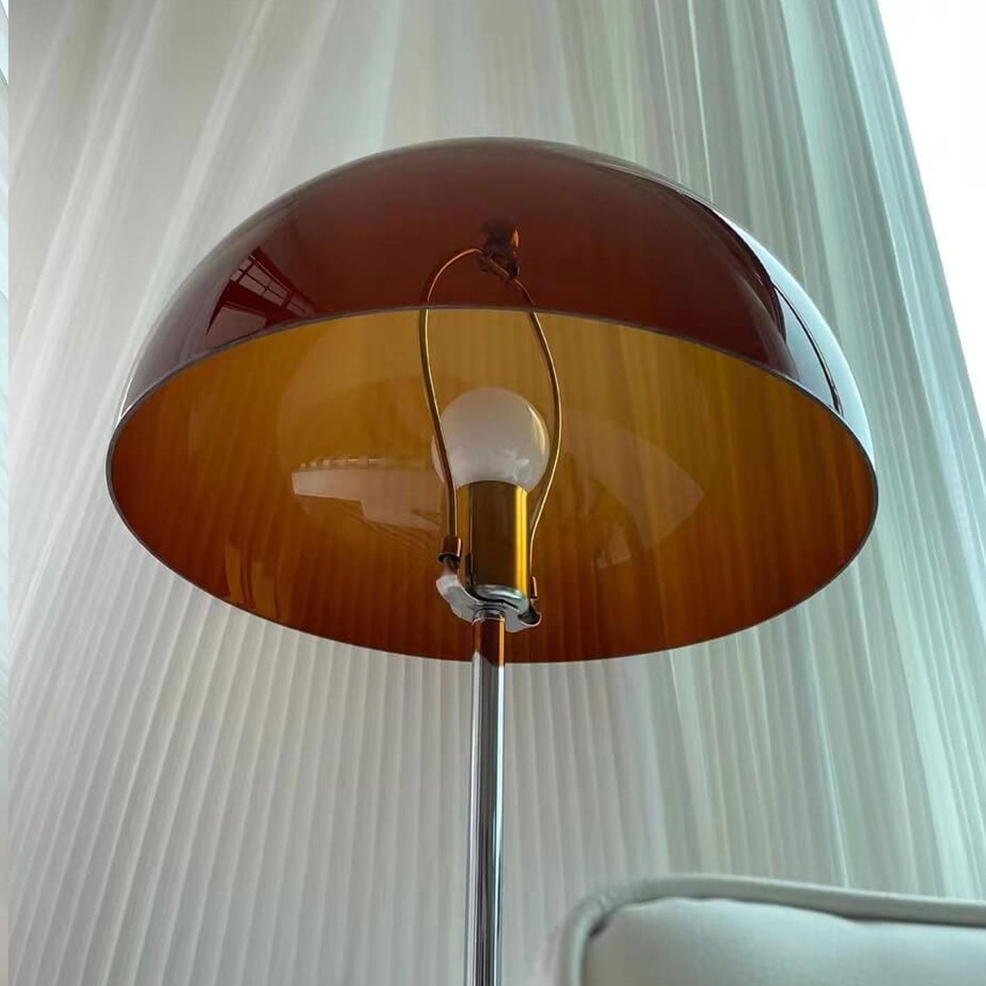 Creative Retro Mushroom Design Floor Lamp - 1-Light Acrylic Standing Lamp