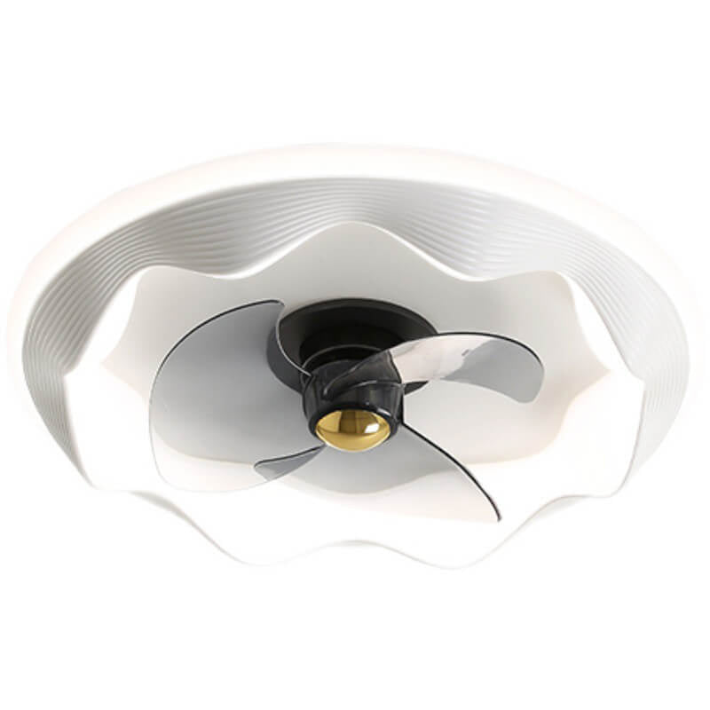 Modern Round Wave LED Ceiling Fan Light - Flush Mount Design, Energy Efficient, Interior Lighting, Stylish Home Decor, Contemporary Ceiling Fixture