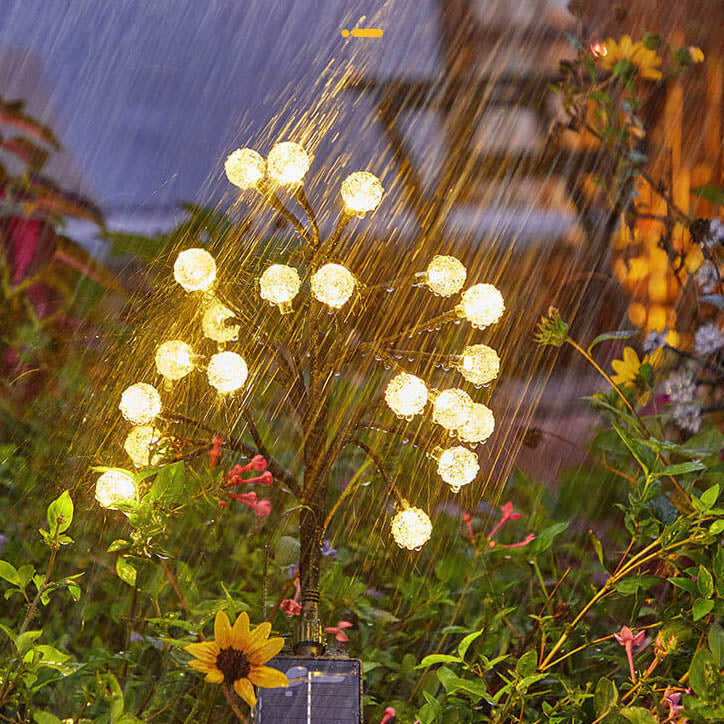 Solar Modern ABS Crystal Branch Outdoor LED Light - Decorative Ground Plug Design