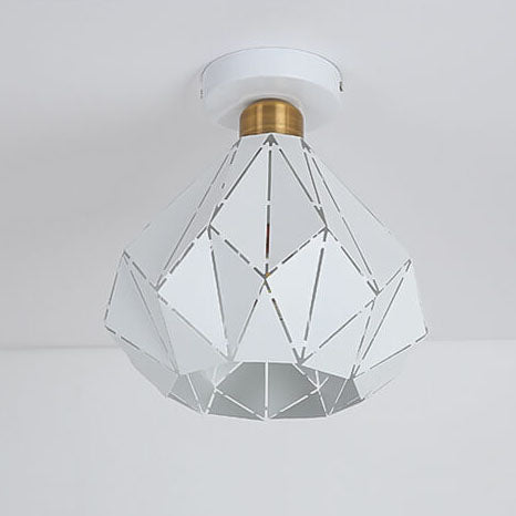 Modern Macaron 1-Light Diamond Dome Semi-Flush Mount Ceiling Light