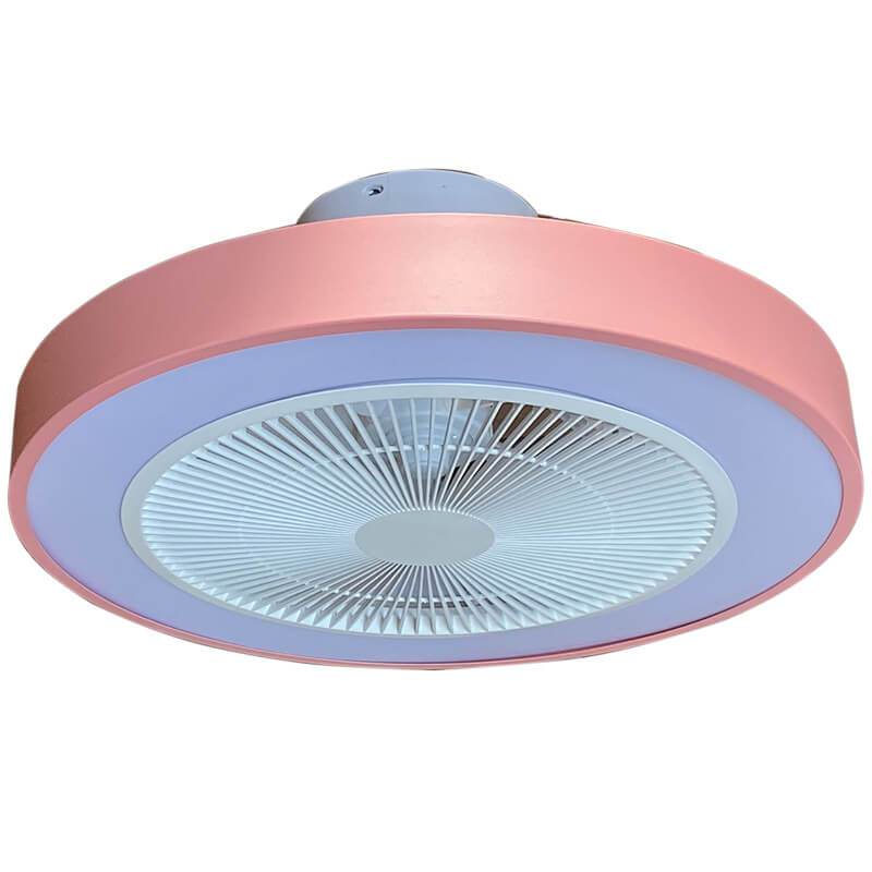 Modern Minimalist Copper LED Flush Mount Ceiling Fan Light