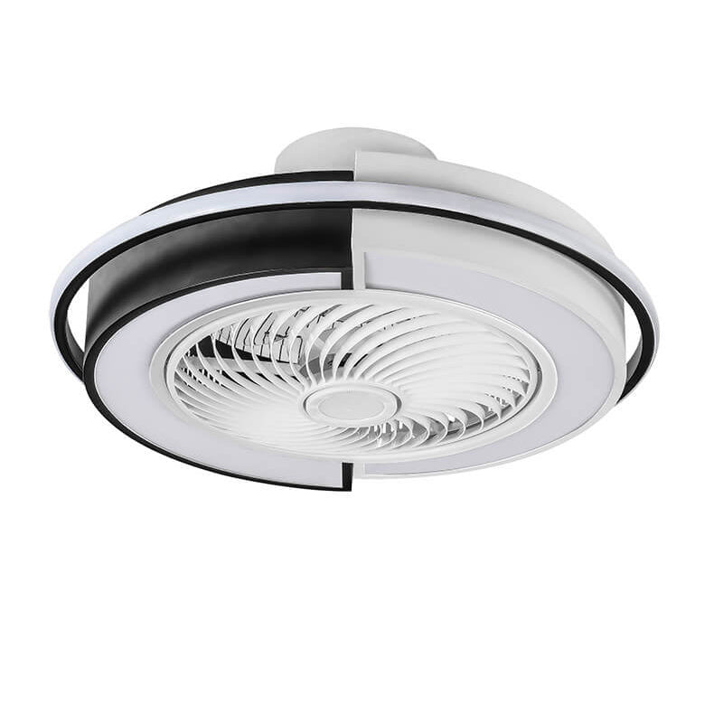Modern Round LED Semi-Flush Mount Ceiling Fan Light
