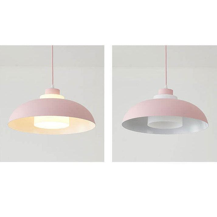 Modern Macaron Acrylic Aluminum Pendant Light - 1-Light Fixture