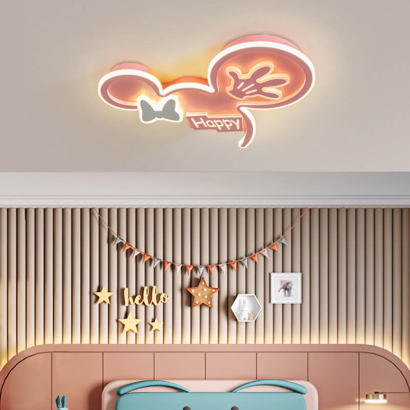 Minnie Mouse LED Flush Mount Ceiling Light for Kids' Rooms, Cartoon Ceiling Lighting, Disney Nursery Decor, Adjustable Brightness, Child-Friendly Design, Fun Bedroom Lighting, Cute Flush Mount Fixture for Girls, Kids' Ceiling Light Fixture, Playful Minnie