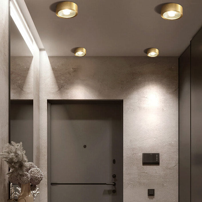 Modern Copper Ultra-thin LED Flush Mount Light for Hallway