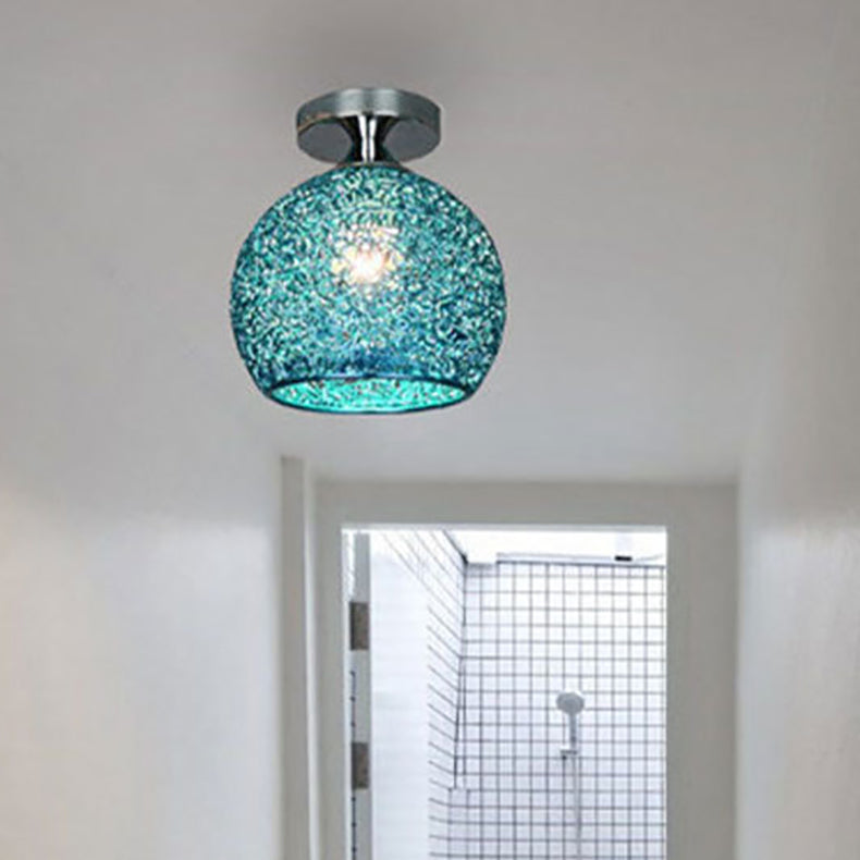 Contemporary Scandinavian Iron Aluminum Weaving Ball Semi-Flush Ceiling Light for Hallway