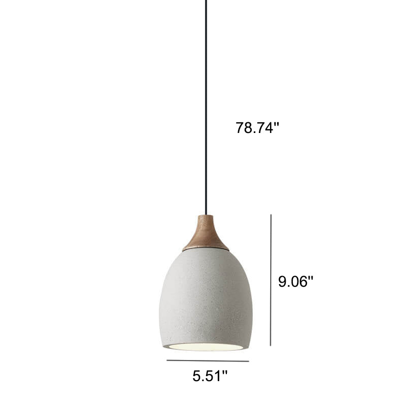 Minimalist Cement Dome Pendant Light - 1-Light Industrial Ceiling Fixture