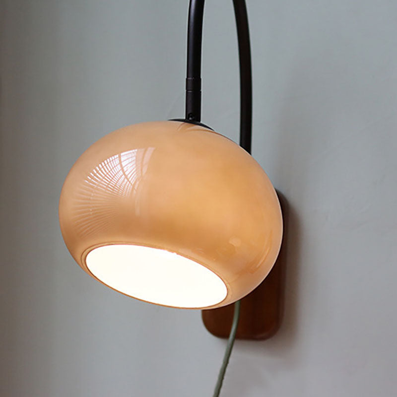 European Minimal Glass Solid Wood Wall Sconce Lamp - Modern Lighting Fixture for Home Décor