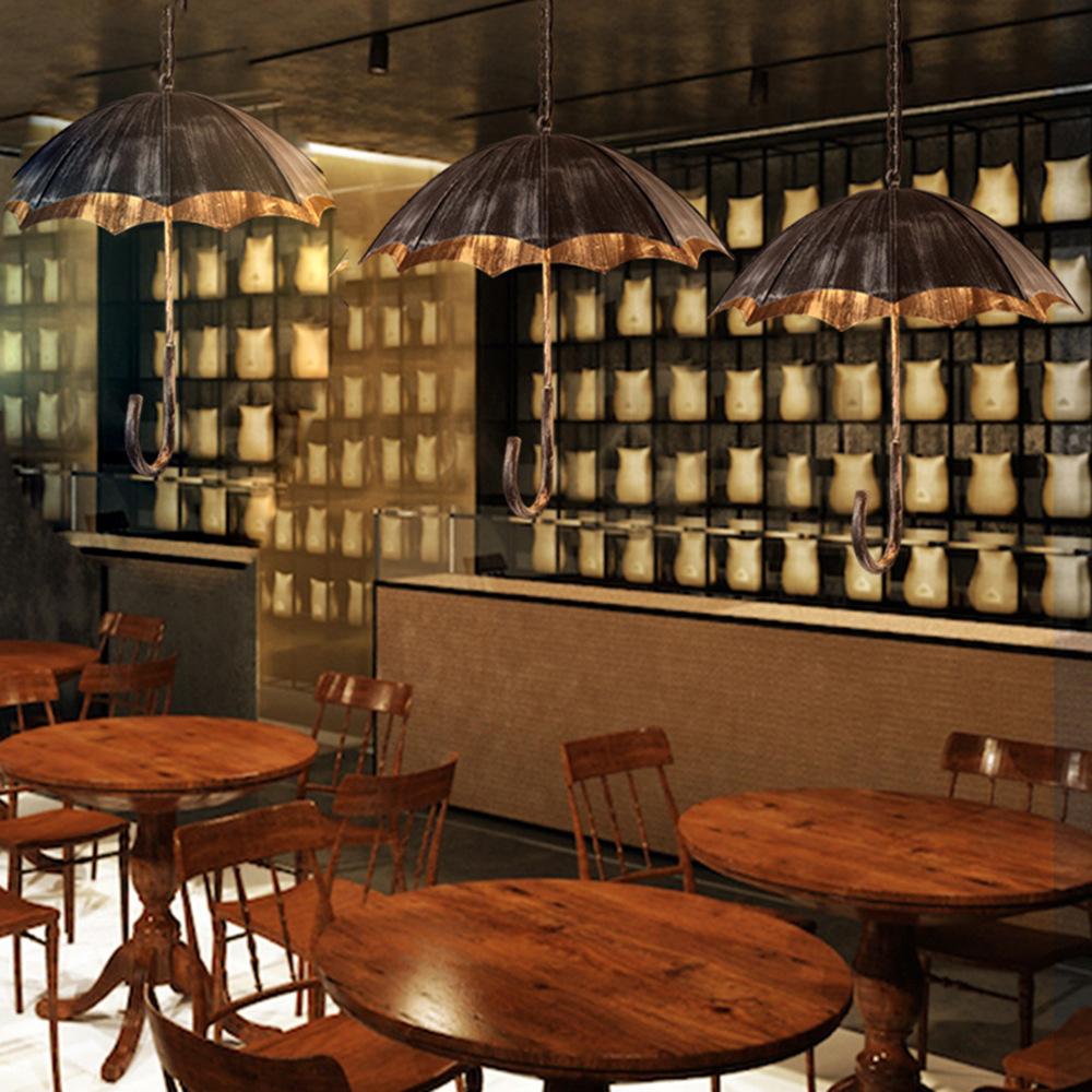 Contemporary Industrial Iron 5-Light Umbrella Chandelier for Living Room