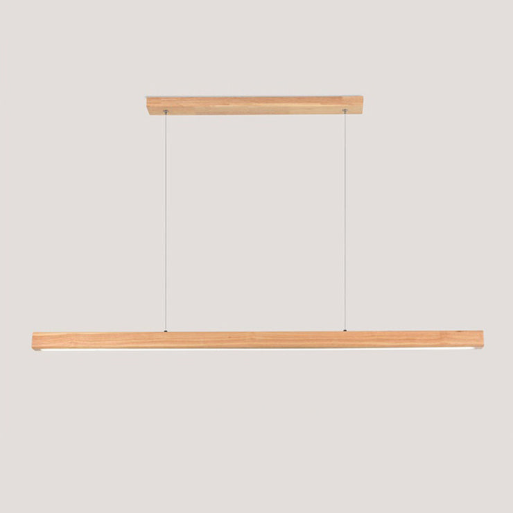 Contemporary Nordic Rubber Wood Acrylic LED Island Light Chandelier for Dining Room
