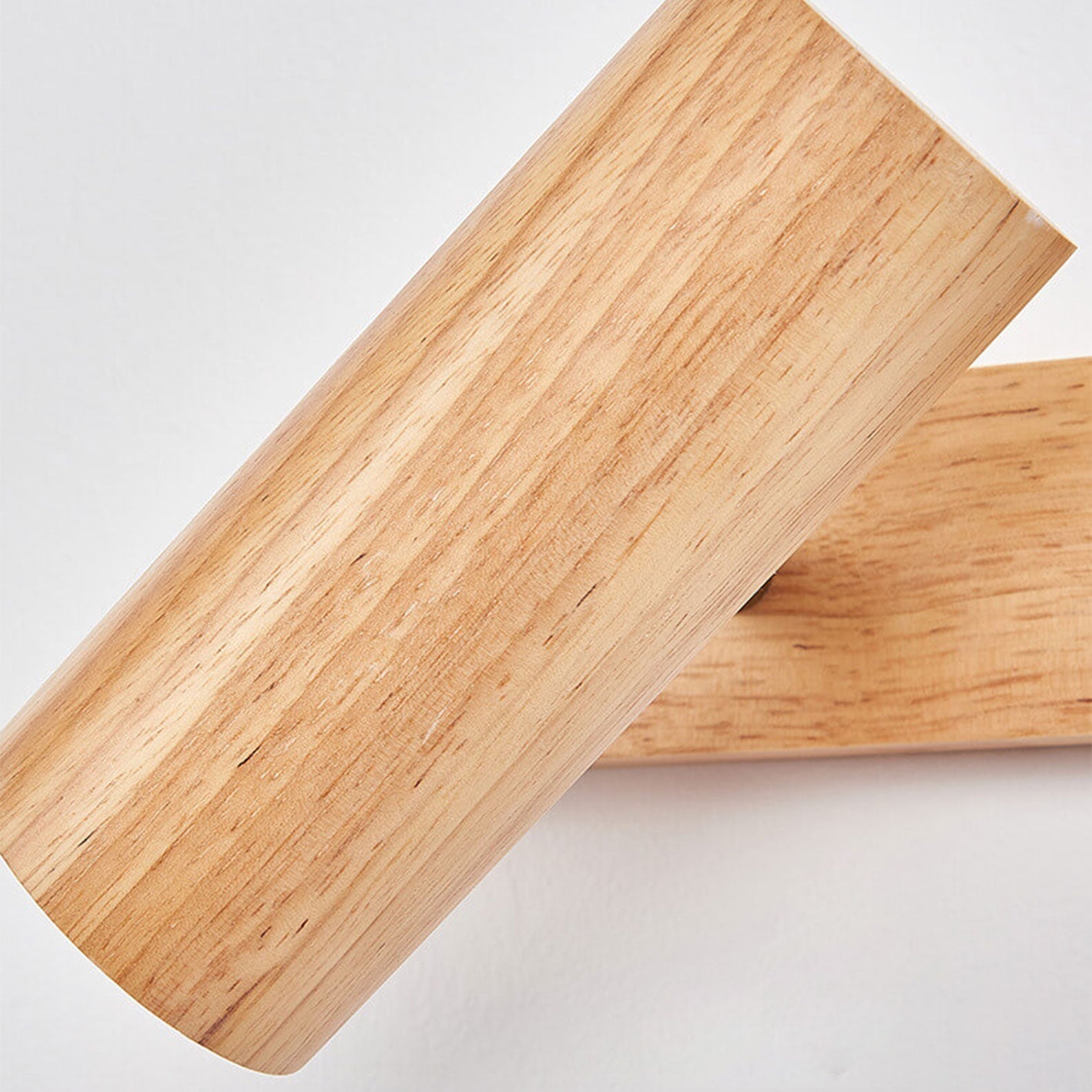 Modern Minimalist Wood Track Spotlight Wall Sconce Lamp - 1/2/3 Light Options