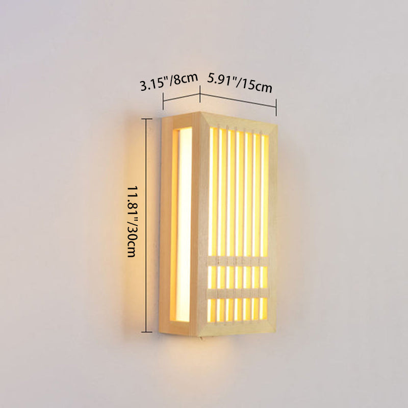 Solid Wood Acrylic LED Wall Sconce Lamp for Modern Living Room