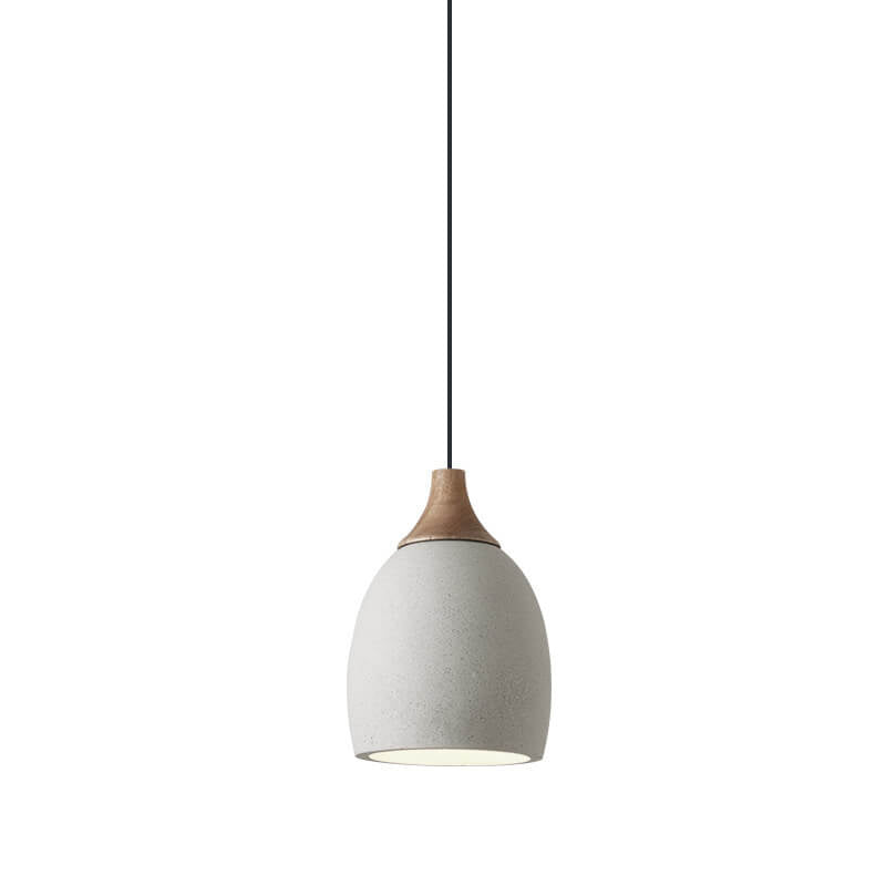 Minimalist Cement Dome Pendant Light - 1-Light Industrial Ceiling Fixture
