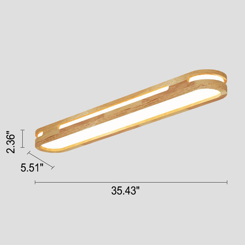 Nordic Minimalist Solid Wood Acrylic LED Flush Mount Ceiling Light