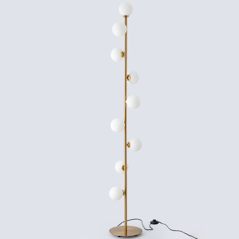 Contemporary Scandinavian 9-Light Metal Floor Lamp for Living Room